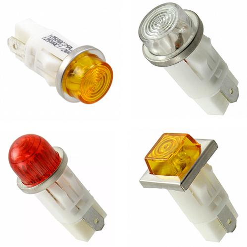 Visual Communications-1051QA3 Panel Mount Indicators Panel Mount Indicator Round 0.5" Neon 250V Tab AMB