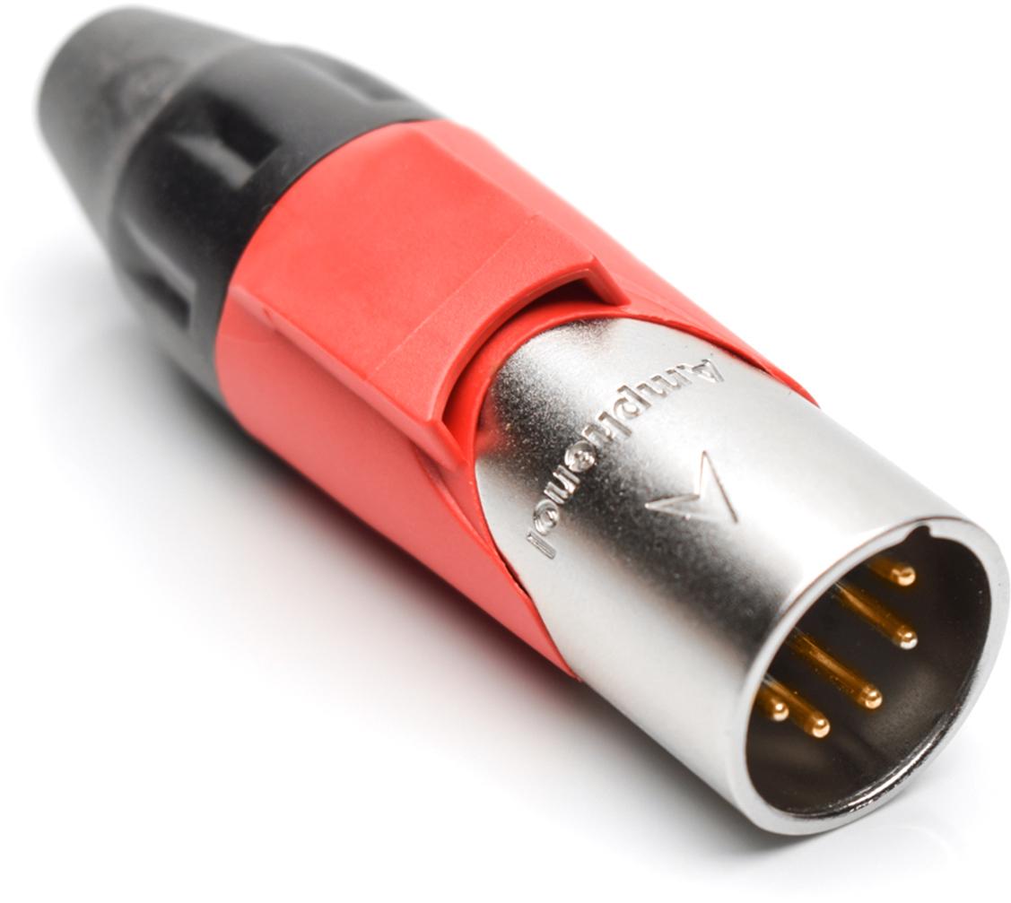 Amphenol-AX5M2M-AU Steckverbinder für Audio und Video Conn XLR Connector M 5 POS Solder Cup ST Cable Mount 5 Terminal 1 Port Box