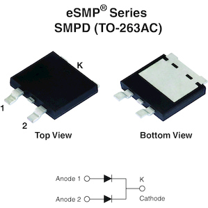 Vishay-V30D45CHM3_A/I Rectifiers Diode Schottky 45V 30A 3-Pin(3+Tab) SMPD T/R Automotive AEC-Q101