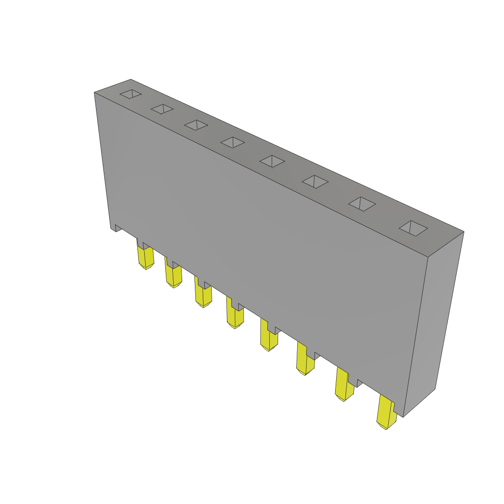 Samtec-SSQ-108-21-S-S Embases de raccordement et réceptacles PCB Conn Socket Strip SKT 8 POS 2.54mm Solder ST Top Entry Thru-Hole Bulk