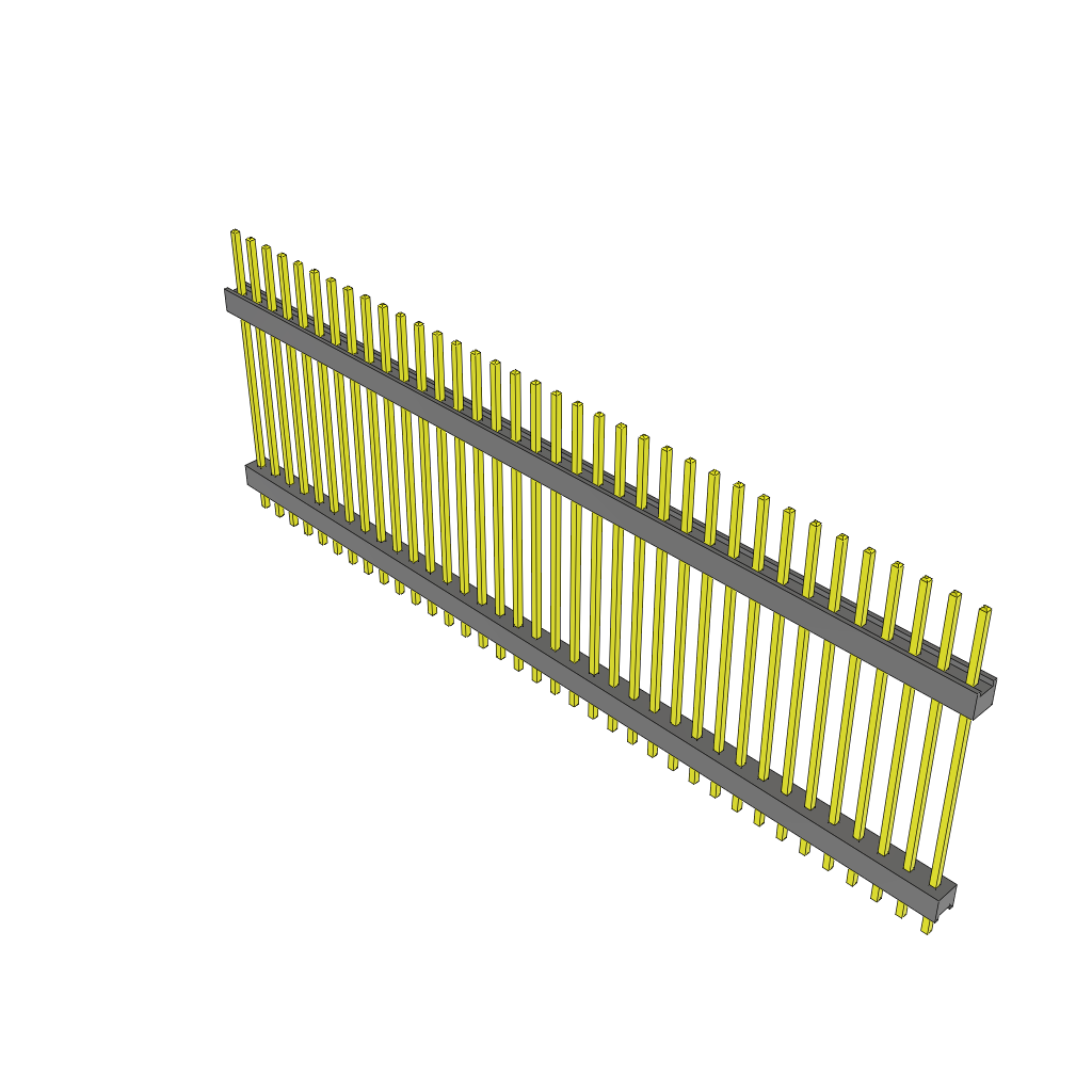 Samtec-ZW-36-19-T-S-950-120 Cabezales del conector y receptáculos PCB Conn Board Stacker HDR 36 POS 2.54mm Solder ST Top Entry Thru-Hole Bulk