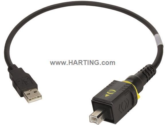 HARTING Technology Group-09454454912 Cable Assembly USB Cable Assembly USB, 1.5m, Copper Cable, Shielded