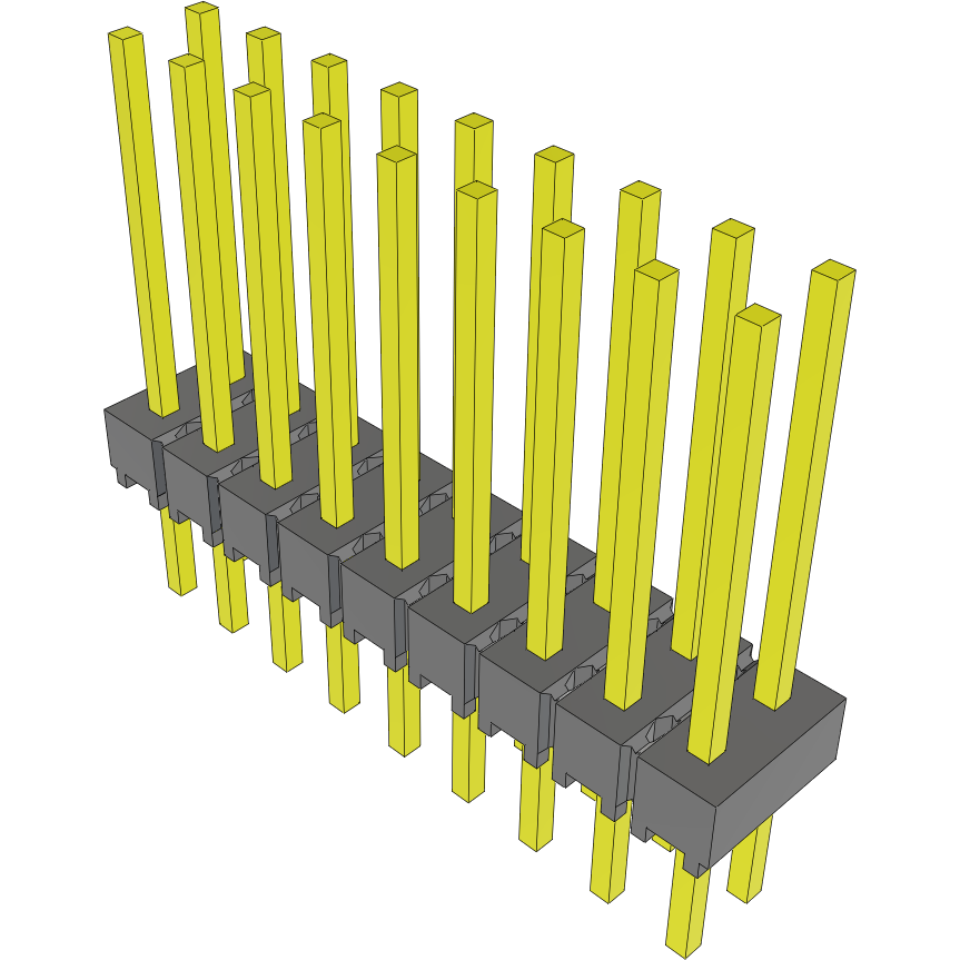 Samtec-MTSW-109-09-G-D-462 Connector Headers and PCB Receptacles Conn Unshrouded Header HDR 18 POS 2.54mm Solder ST Top Entry Thru-Hole Bulk