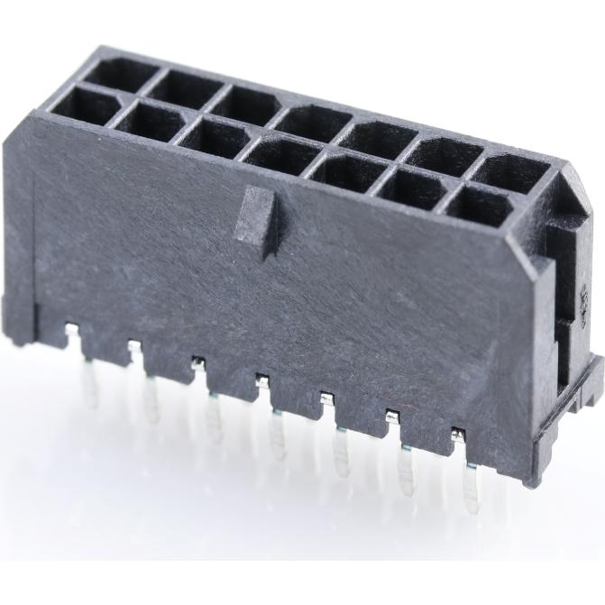 Molex-430451412 Cabezales del conector y receptáculos PCB Conn Wire to Board HDR 14 POS 3mm Solder ST Top Entry Thru-Hole Micro-Fit 3.0 Tray