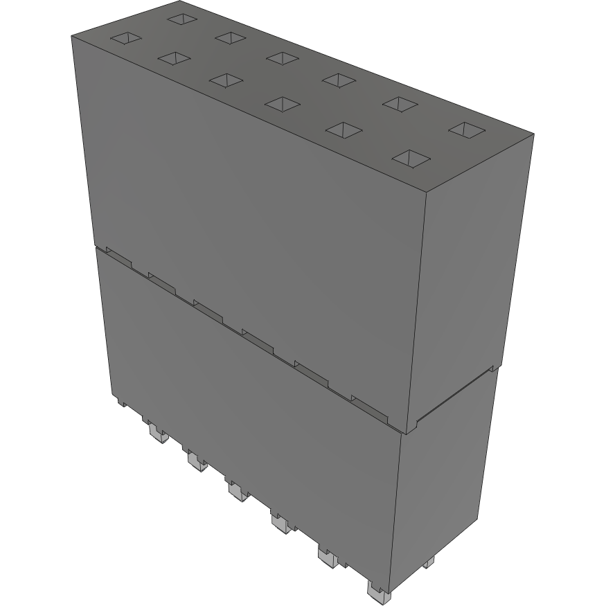 Samtec-ESW-106-33-S-D Embases de raccordement et réceptacles PCB Conn Elevated Socket SKT 12 POS 2.54mm Solder ST Top Entry Thru-Hole Bulk