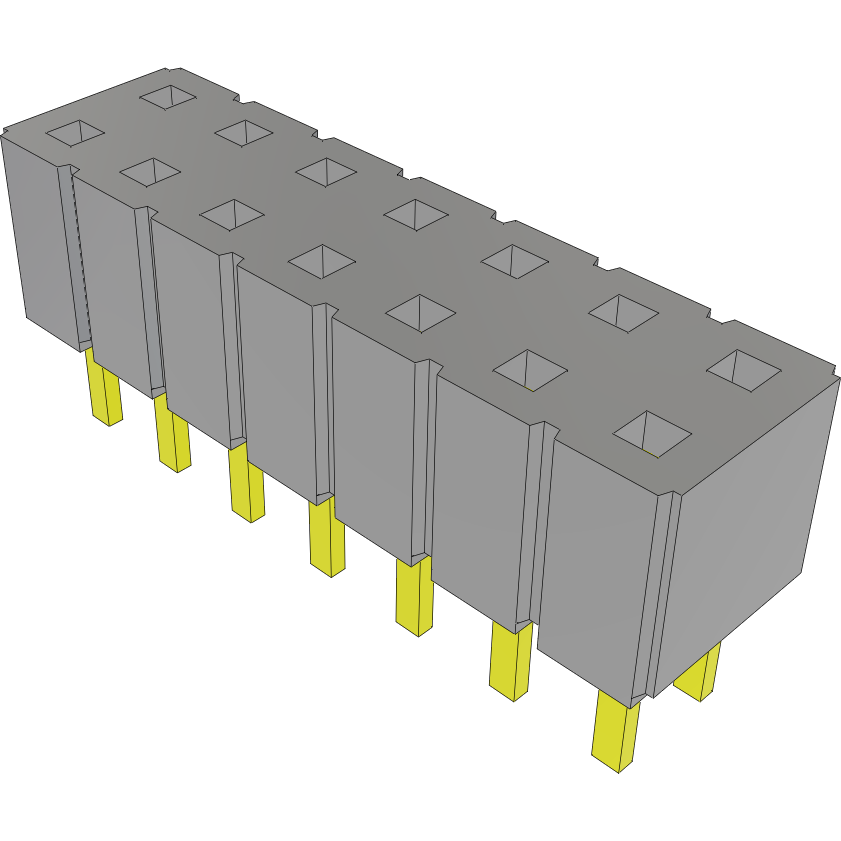 Samtec-SLW-107-01-H-D Connector Headers and PCB Receptacles Conn Socket Strip SKT 14 POS 2.54mm Solder ST Top Entry Thru-Hole Bulk