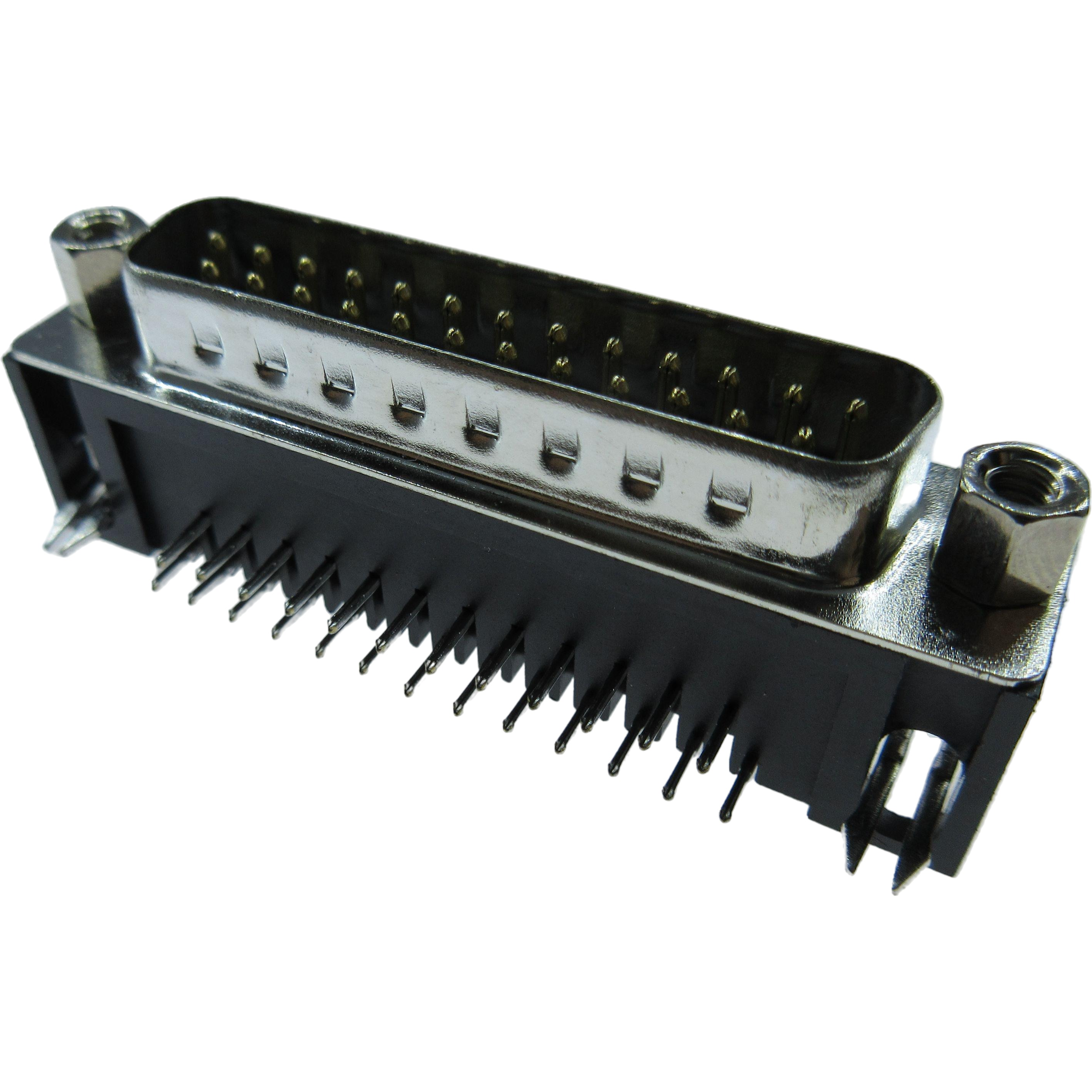 ADAM TECH-DE09-PL-25 Connector D-Subminiature Conn D-Sub PIN 9 POS 1.38mm Solder RA Thru-Hole 9 Terminal 1 Port Tray