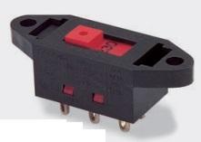 Bulgin Components PLC-K22205BR-436B Coulisse de commutateur Switch Slide DPDT Top Slide 16A 300VAC Quick Connect Panel Mount