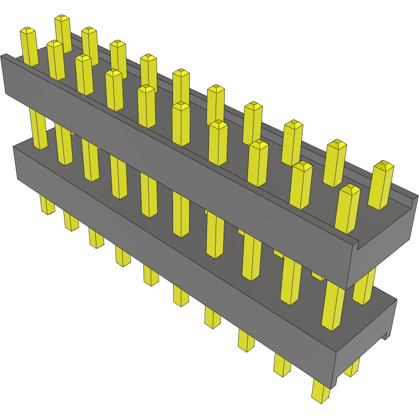 Samtec-DW-10-08-T-D-350 Connector Headers and PCB Receptacles Conn Board Stacker HDR 20 POS 2.54mm Solder ST Top Entry Thru-Hole Bulk