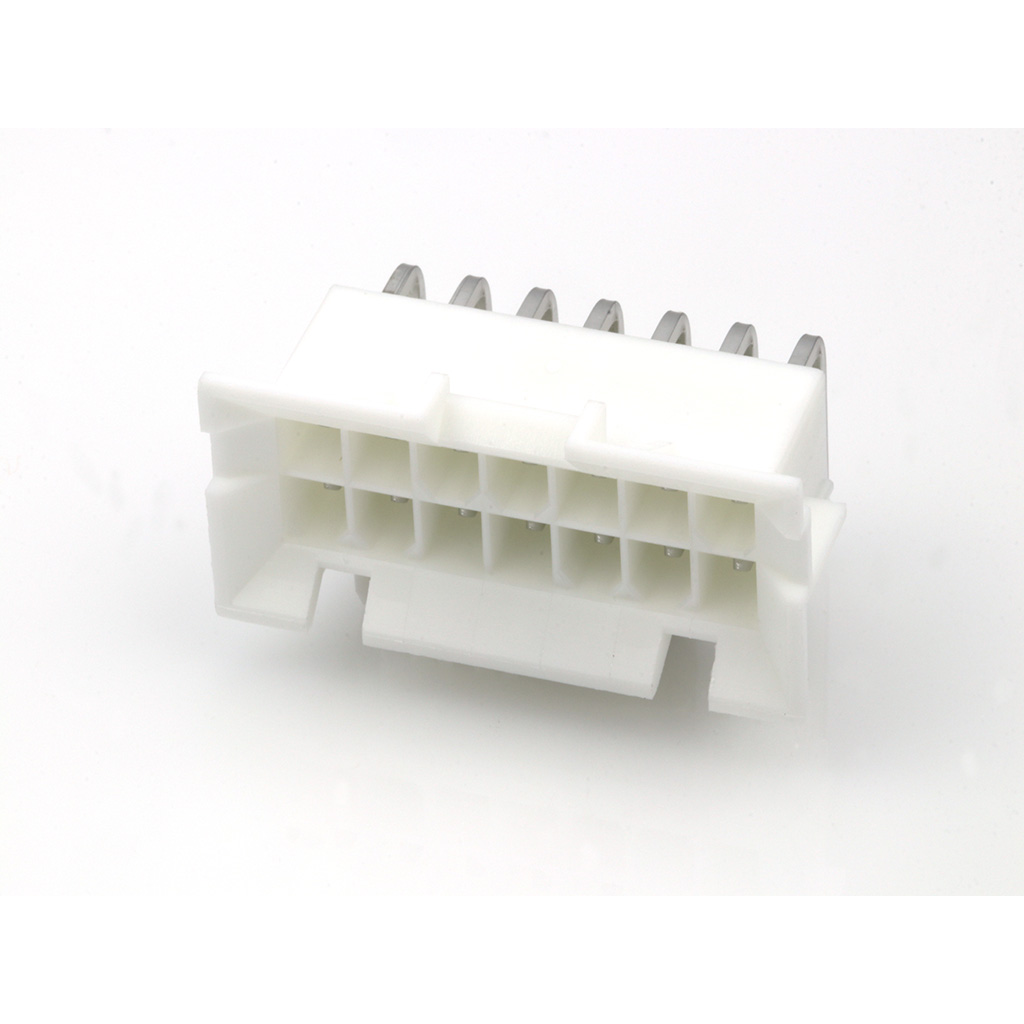 Molex-0015249144 连接器插头及 PCB 插座 Conn Wire to Board HDR 14Power POS 4.2mm Solder RA Side Entry Thru-Hole Mini-Fit BMI Tray