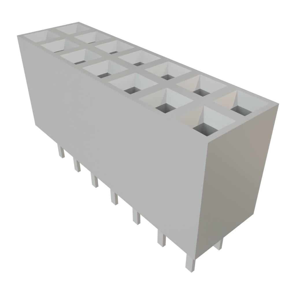 Samtec-BCS-107-L-D-TE Steckverbinderleisten und Leiterplattenbuchsen Conn Socket Strip SKT 14 POS 2.54mm Solder ST Top Entry Thru-Hole TIGER CLAW™ Tube