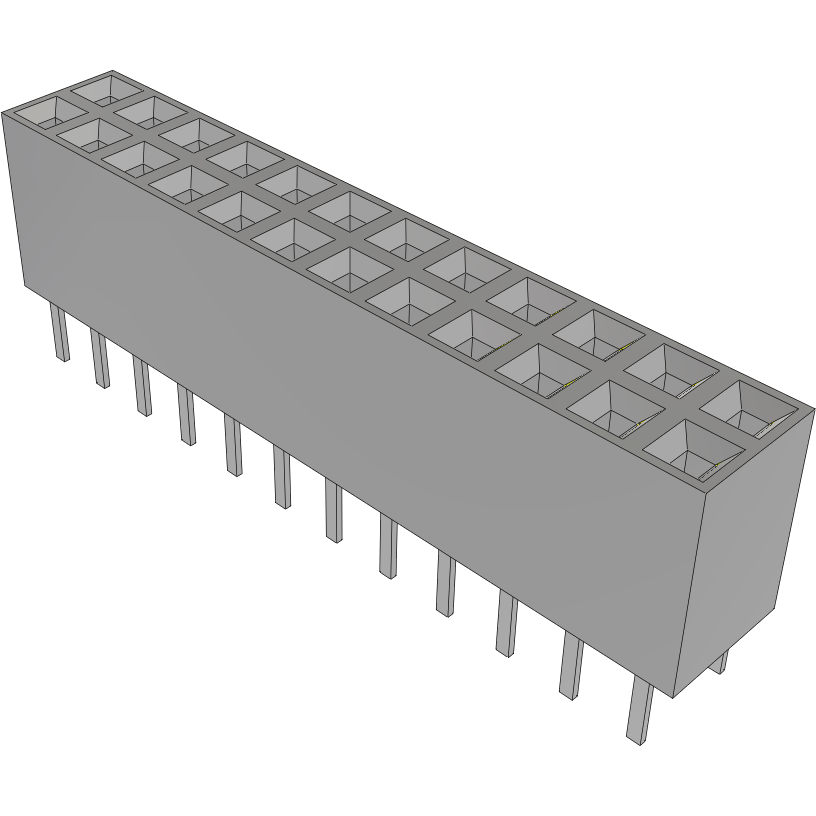 Samtec-BCS-112-F-D-DE Steckverbinderleisten und Leiterplattenbuchsen Conn Socket Strip SKT 24 POS 2.54mm Solder ST Top Entry Thru-Hole TIGER CLAW™ Tube