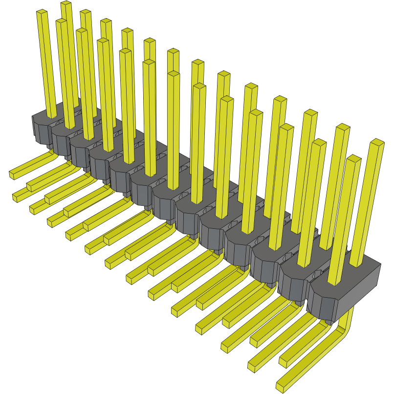Samtec-MTSW-113-09-L-D-394-RA Piastre connettori e prese PCB Conn Unshrouded Header HDR 26 POS 2.54mm Solder RA Side Entry Thru-Hole Bulk
