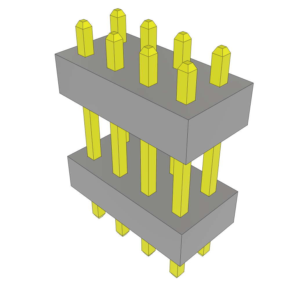 Samtec-TW-04-09-L-D-143-114 Embases de raccordement et réceptacles PCB Conn Board Stacker HDR 8 POS 2mm Solder ST Top Entry Thru-Hole Bulk