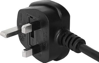 SCHURTER-6044.0215 Cable Assembly AC Power Cable Assembly 2.5m IEC 60320/C13 to BS 1363 3 to 3 POS F-M 17AWG