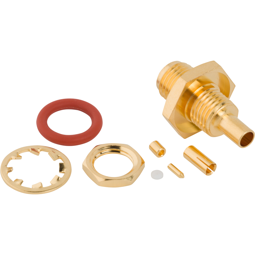 Amphenol RF-901-10772 RF-Steckverbinder Conn SMA 0Hz to 6GHz 50Ohm Crimp ST Cable Mount F Gold Bag