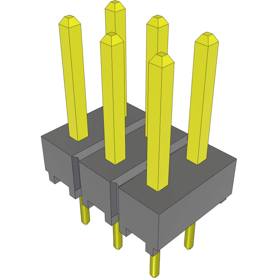Samtec-TSW-103-26-G-D Steckverbinderleisten und Leiterplattenbuchsen Conn Unshrouded Header HDR 6 POS 2.54mm Solder ST Top Entry Thru-Hole Bulk