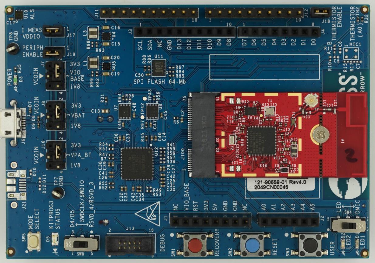 Infineon Technologies AG-CYW920835M2EVB-01 Kit e schede di sviluppo RF/Wireless CYW920835M2IPA1 Bluetooth Evaluation Board