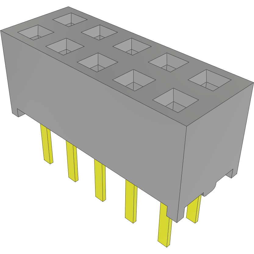 Samtec-MMS-105-01-L-DV Steckverbinderleisten und Leiterplattenbuchsen Conn Socket Strip SKT 10 POS 2mm Solder ST Top Entry Thru-Hole Tube