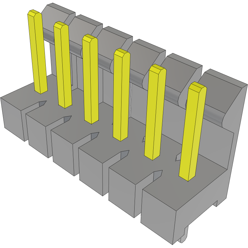 Samtec-LCW-106-07-S-S-230 Connector Headers and PCB Receptacles Conn Wire to Board HDR 6 POS 2.54mm Solder ST Top Entry Thru-Hole Bulk