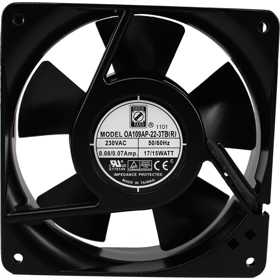 ORION FANS-OA109AP-22-3TBR Sopladores y ventiladores AC Fan Axial Ball Bearing 230V 160V to 260V 75CFM 38dB 119.5 X 119.5 X 38.5mm Low Speed
