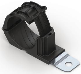 HellermannTyton-151-02009 null Cable Management, Ratchet P-Clamp Polyamide 6/6/Steel Black Screw Mount 51mm Carton