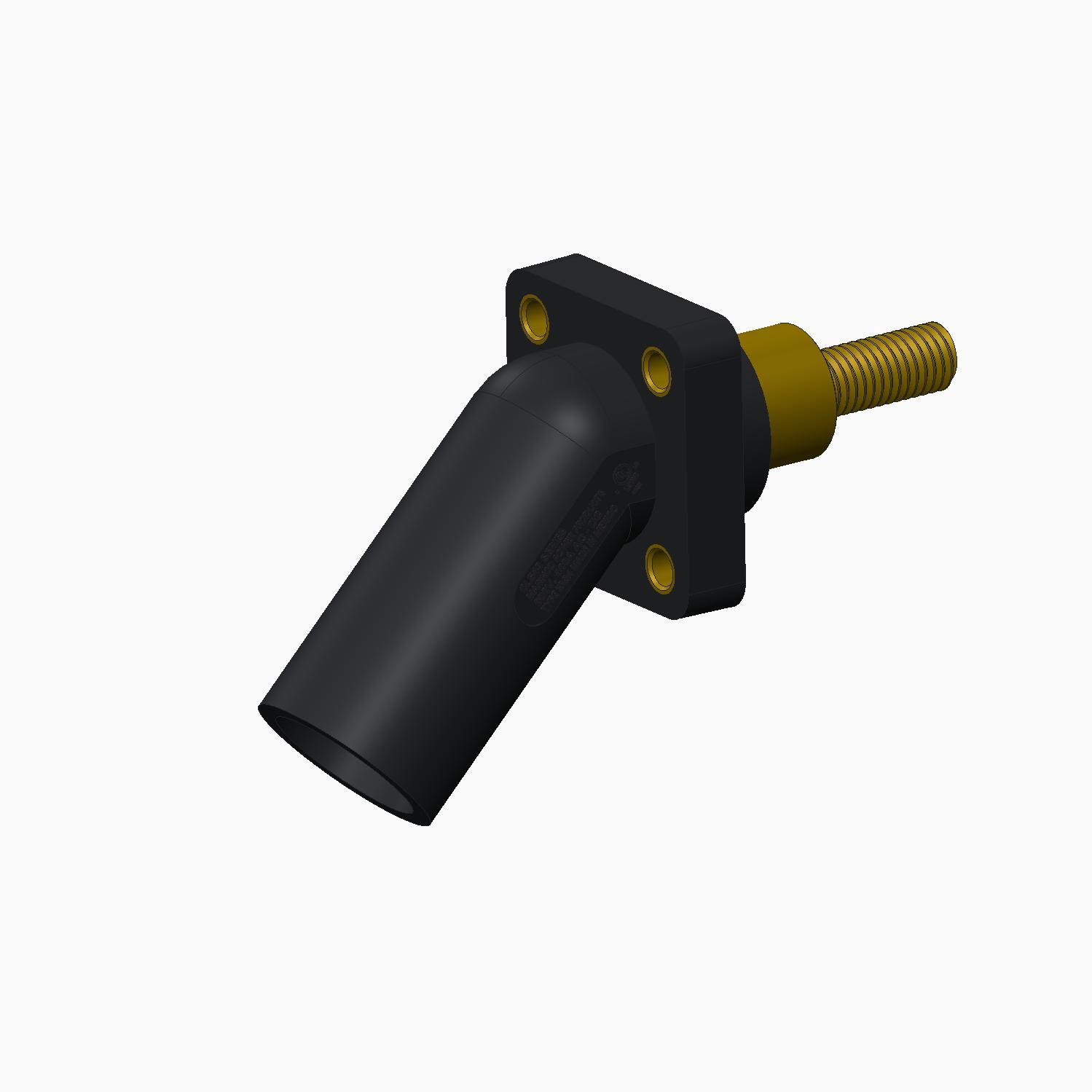 Marinco-CLS45MR2SB-A Steckverbinder CLS 45 Degree Inlet Panel Mount (400A / 600V) 2 Threaded Stud Male - Black (A)