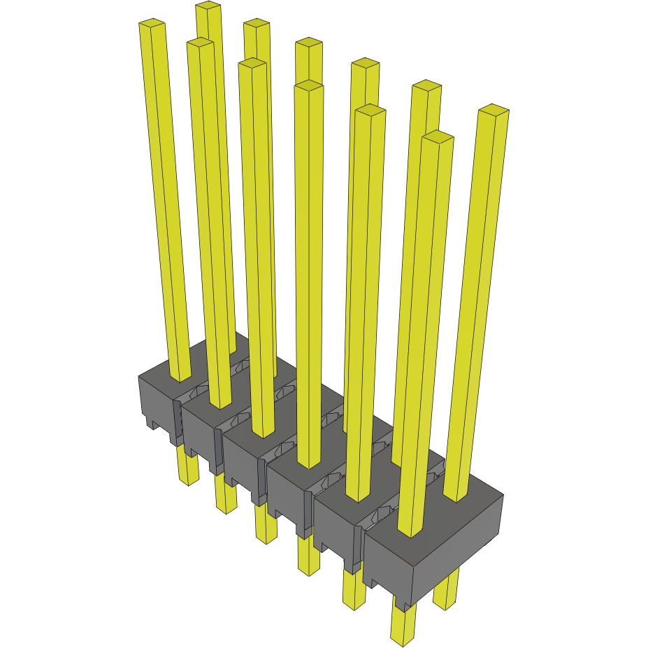 Samtec-MTSW-106-10-S-D-600 Cabezales del conector y receptáculos PCB Conn Unshrouded Header HDR 12 POS 2.54mm Solder ST Top Entry Thru-Hole Bulk