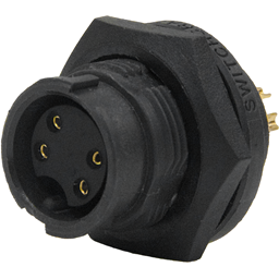 Switchcraft-EN3P4FX Connecteur circulaire Conn Circular SKT 4 POS Solder Cup ST Panel Mount 4 Terminal 1 Port Bulk