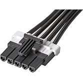 Molex-1451350501 Cable Assembly AC Power Cable Assembly 0.15m Mini-Fit to Mini-Fit 5 to 5 POS F-F Crimp-Crimp 16AWG