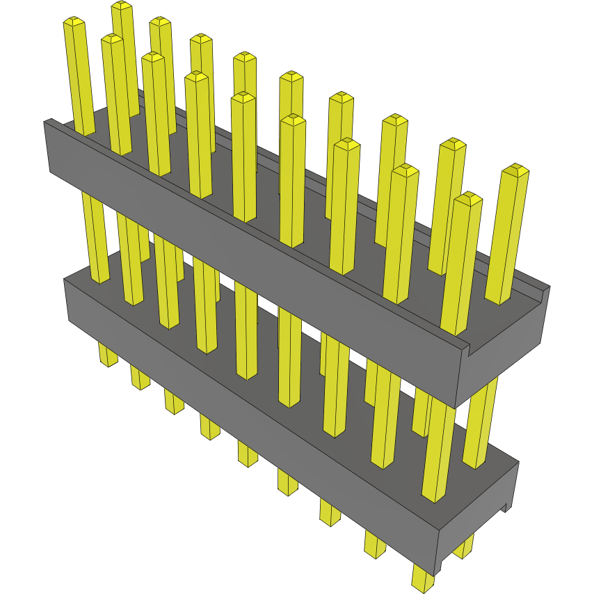 Samtec-DW-09-09-L-D-432 Embases de raccordement et réceptacles PCB Conn Board Stacker HDR 18 POS 2.54mm Solder ST Top Entry Thru-Hole Bulk