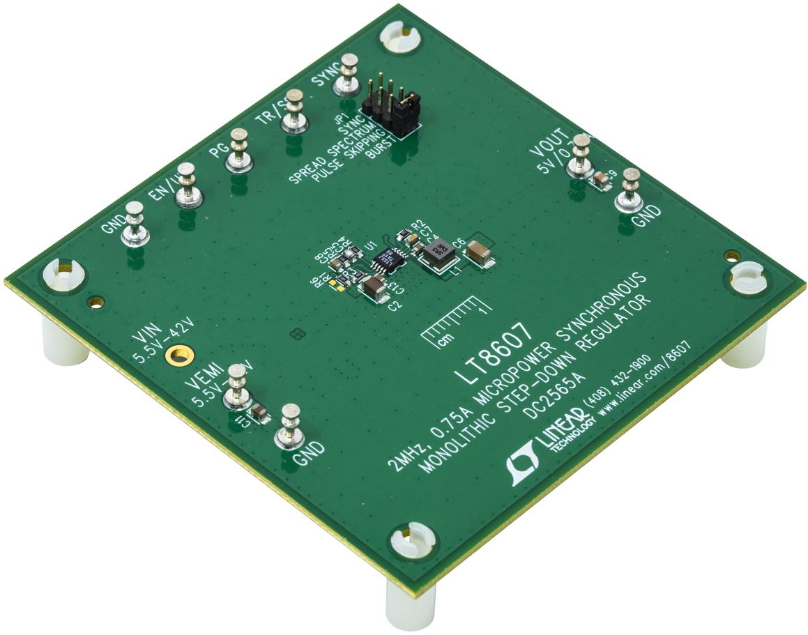 Analog Devices-DC2565A 电源管理开发电路板和套件 LT8607EMSE Demo Board, Synchronous Buck, 5.5V ≤ VIN ≤ 42V, VOUT&nbsp;= 5V @ 750mA, fSW = 2MHz