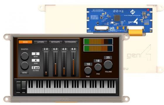 4D Systems-GEN4-FT812-70T TFT Modules 7in TFT WVGA 800x480Pixels GPIO/SPI 400cd/m2 LED Backlight -10°C to 60°C Foam