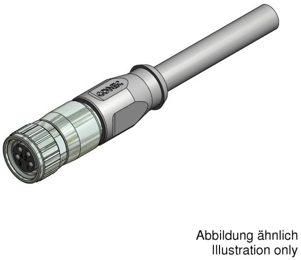 CONEC-42-10853 Andere Kabelbaugruppen Female Connector M8X1 Axial, Brass, Nickel, Gold Plated