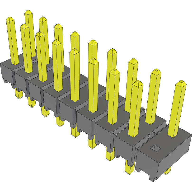 Samtec-TSW-109-07-G-D-017 Connector Headers and PCB Receptacles Conn Unshrouded Header HDR 18 POS 2.54mm Solder ST Top Entry Thru-Hole Bulk