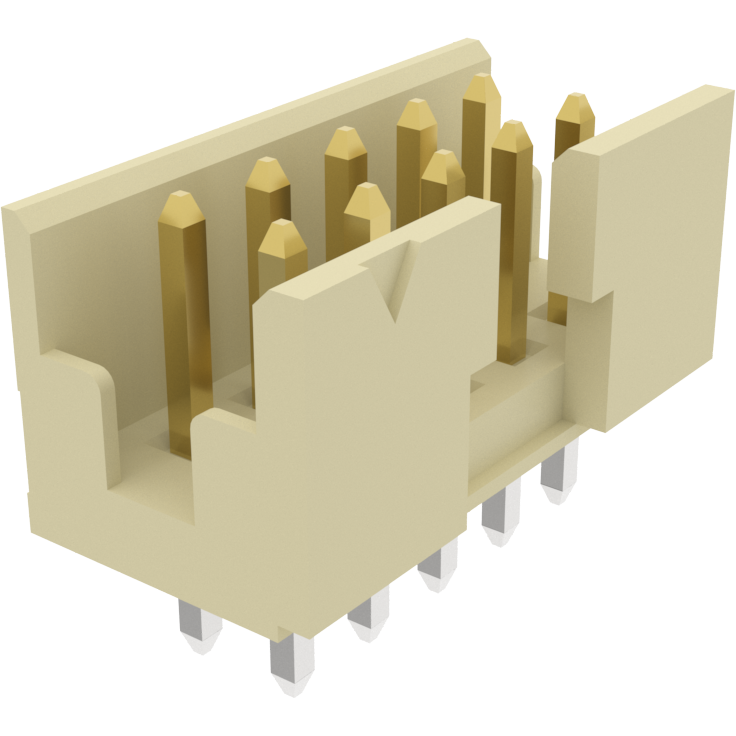 Amphenol Communications Solutions-10075025-F01-10ULF Connector Headers and PCB Receptacles Minitek®, Wire to Board Connectors, Shrouded Header - Through Mount Pin-in-Paste - Double row - 10 Positions - 2mm (0.079inch) - Vertical