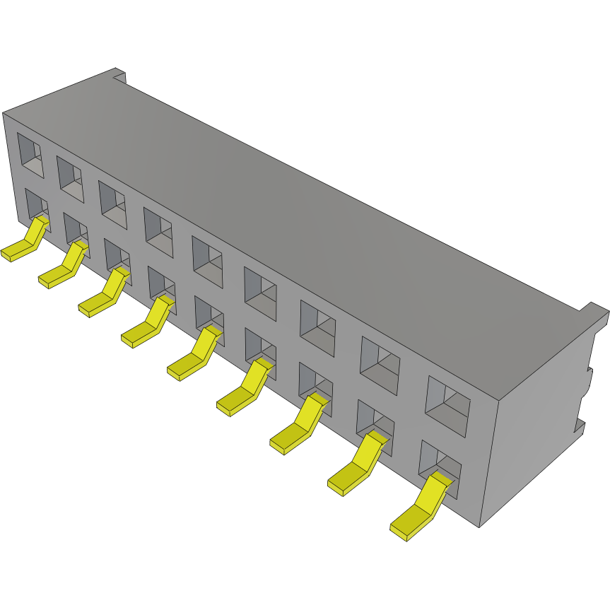 Samtec-MMS-109-02-L-DH-TR Piastre connettori e prese PCB Conn Socket Strip SKT 18 POS 2mm Solder RA Side Entry SMD T/R