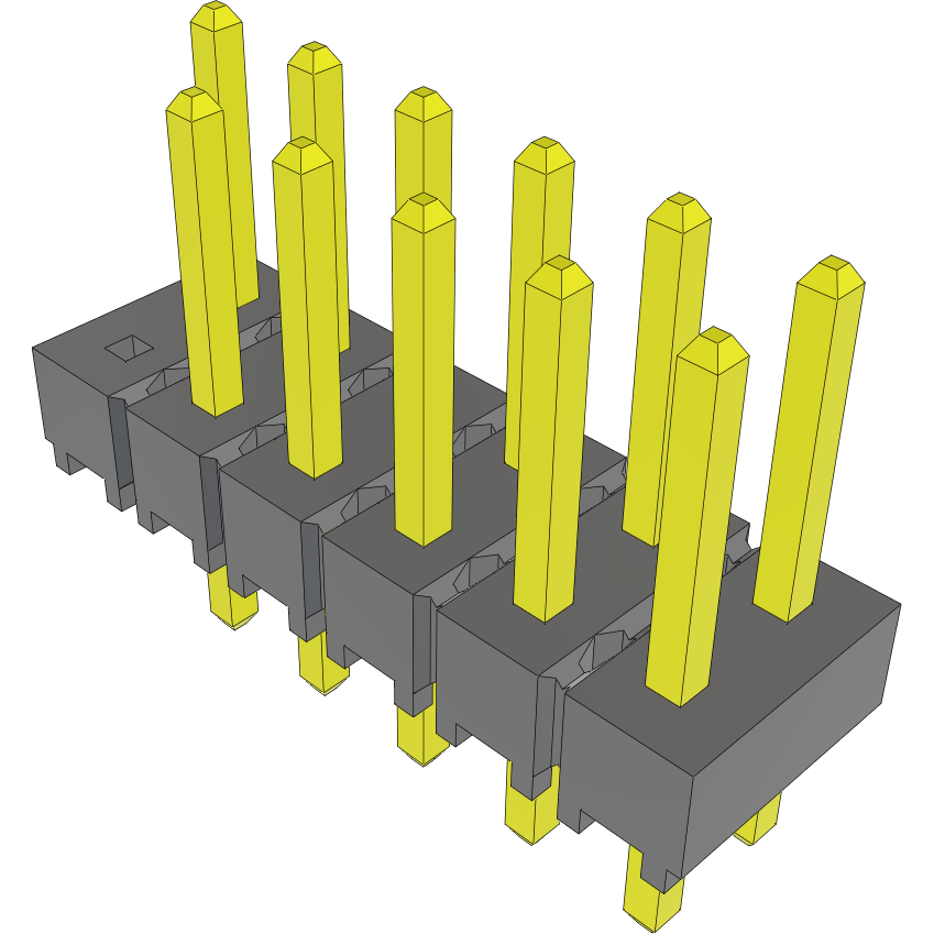 Samtec-HTSW-106-07-G-D-001 Steckverbinderleisten und Leiterplattenbuchsen Conn Unshrouded Header HDR 12 POS 2.54mm Solder ST Top Entry Thru-Hole Bulk