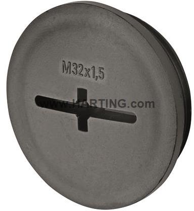 HARTING-19000005173 Kabelzubehör Cable Accessories Dummy Plug Thermoplastic Black