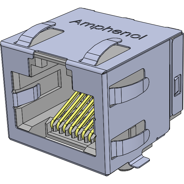 Amphenol Communications Solutions-RJCSE538001 Steckverbinder, Telefon und Telekommunikation Conn RJ-45 F 8 POS 1.02mm/1.27mm Solder RA SMD 12 Terminal 1 Port T/R