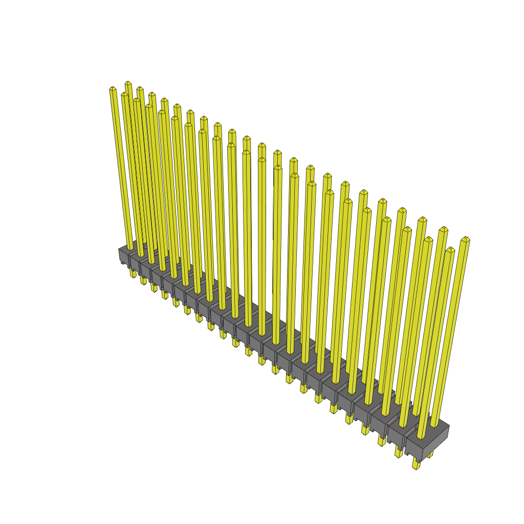 Samtec-TSW-122-20-T-D Cabezales del conector y receptáculos PCB Conn Unshrouded Header HDR 44 POS 2.54mm Solder ST Top Entry Thru-Hole Bulk