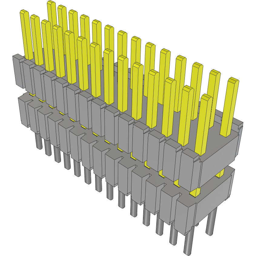 Samtec-DWM-14-53-S-D-250 Cabezales del conector y receptáculos PCB Conn Board Stacker HDR 28 POS 1.27mm Solder ST Thru-Hole Tube