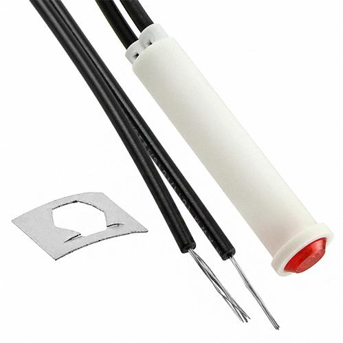 Visual Communications-2120A1 Panel Mount Indicators Panel Mount Indicator Round 0.31" Neon 125V Wire Red