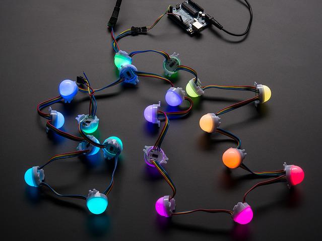 Adafruit Industries-1547 开发套件和工具 30mm Dots - 12V Digital RGB LED Pixels (Strand of 20) - WS2801