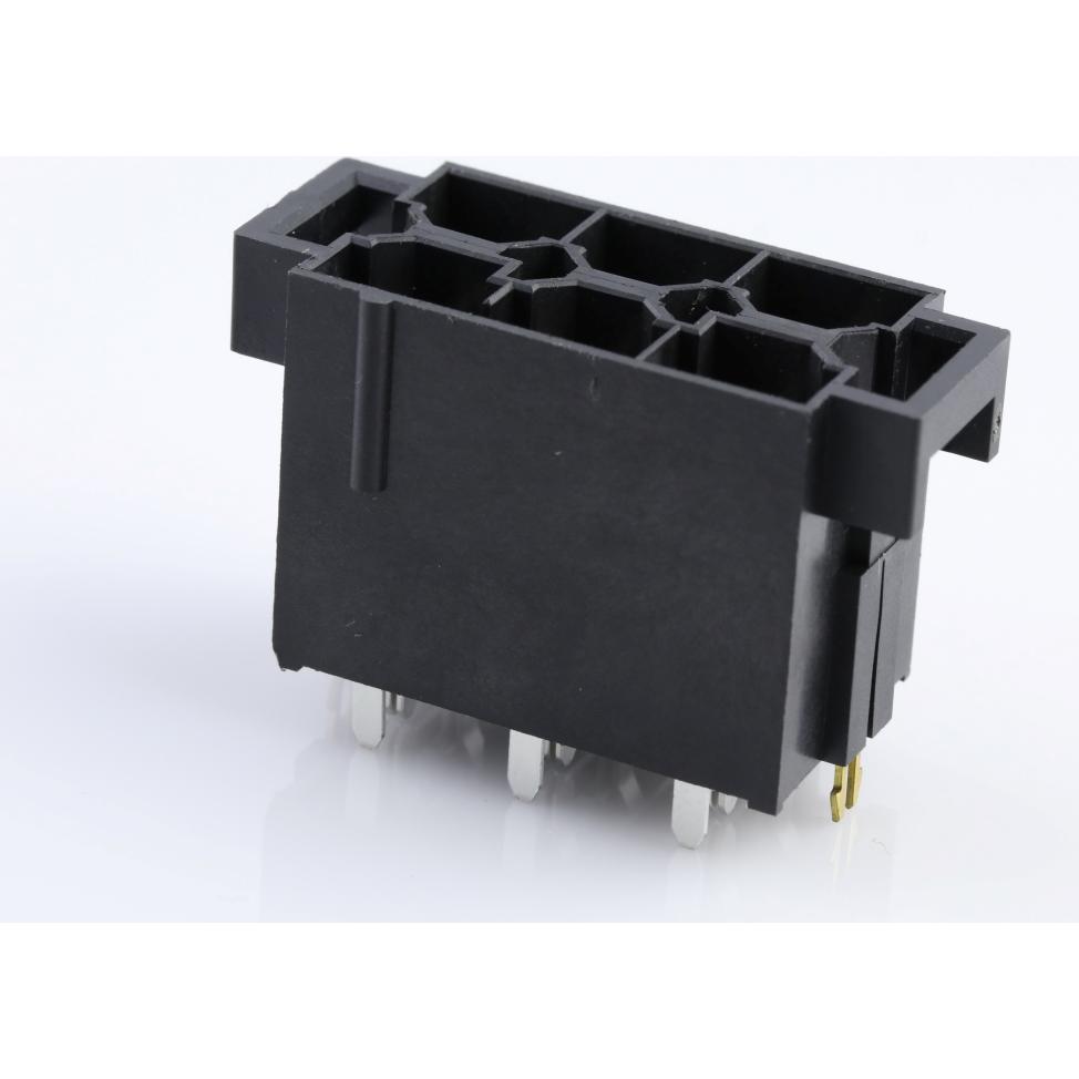 Molex-0439151216 Cabezales del conector y receptáculos PCB Conn Wire to Board HDR 6Power POS 10mm Solder ST Top Entry Thru-Hole Mini-Fit Sr Tray