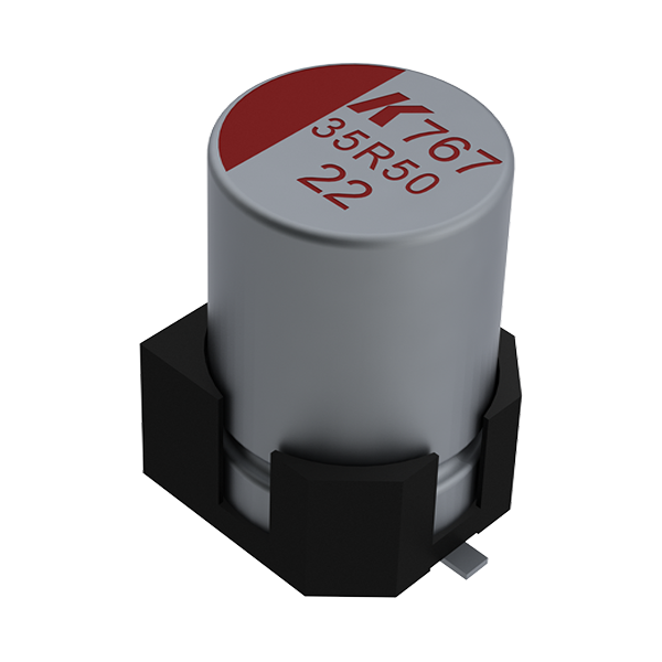 KEMET Corporation-A767KN476M1HLAE029 | A767 V-Chip Aluminum Polymer Aluminium-Polymer-Kondensator Cap Aluminum Polymer 47uF 50VDC 20%( 8 X 9.7mm) SMD 0.029 Ohm 3.3A 2000h 105°C T/R