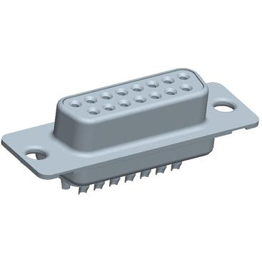 Amphenol Communications Solutions-DA15S065HTLF D-超小型连接器 D-Sub Cable Connector, Input Output Connectors, 15 Way Socket Solder Bucket, Shielding Termination Fingers