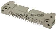 HARTING-09185647924 Steckverbinderleisten und Leiterplattenbuchsen Conn Shrouded Header (4 Sides) HDR 64 POS 2.54mm Solder ST Top Entry Thru-Hole Carton