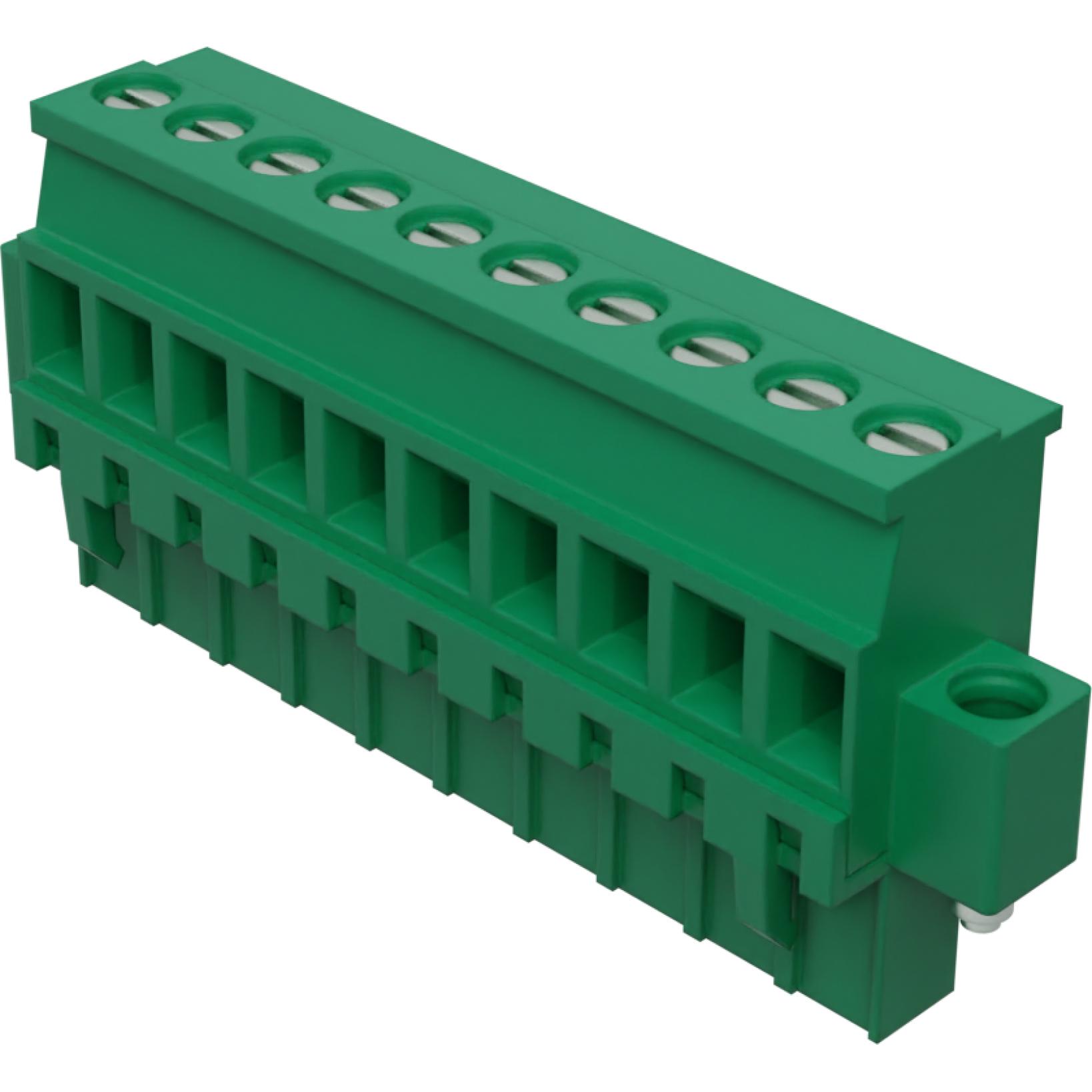 Molex-39527-8010 连接器接线板 Conn Eurostyle Block F 10 POS 5mm Screw ST Panel Mount 18A/Contact Eurostyle™