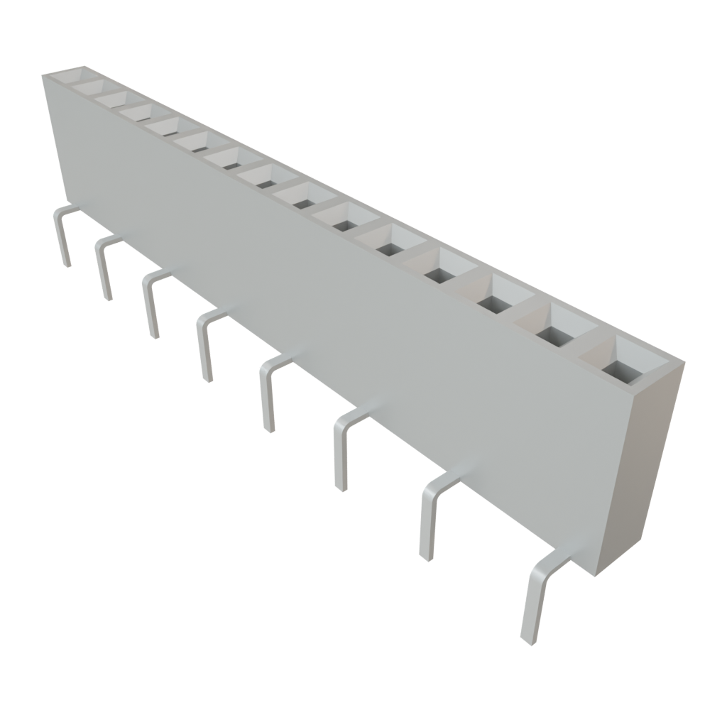 Samtec-BCS-115-F-S-PE-BE Steckverbinderleisten und Leiterplattenbuchsen Conn Socket Strip SKT 15 POS 2.54mm Solder ST Bottom Entry Thru-Hole TIGER CLAW™ Tube